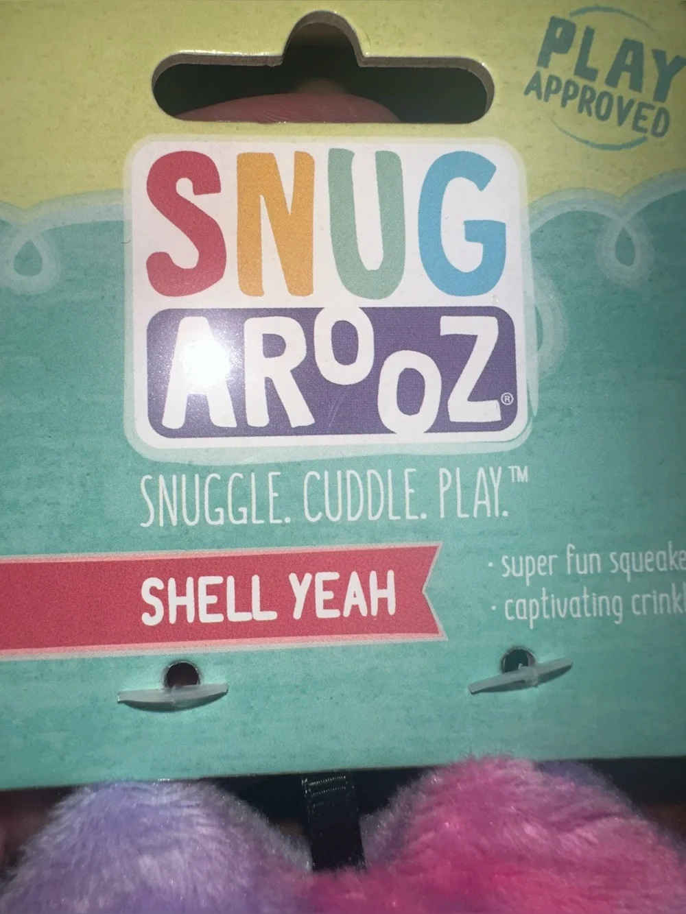 Snugarooz Shell Yeah Squeaky Crinkle Plush Dog Toy, 6-in - New
